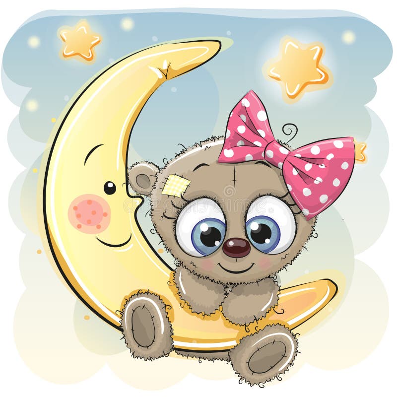  Cute  Cartoon  Teddy Bear  Girl Stock Vector Image 80604674