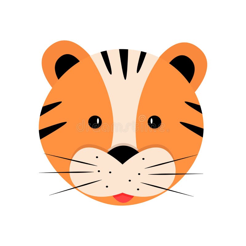 cute-cartoon-tiger-face-vector-illustration-isolated-on-white-stock