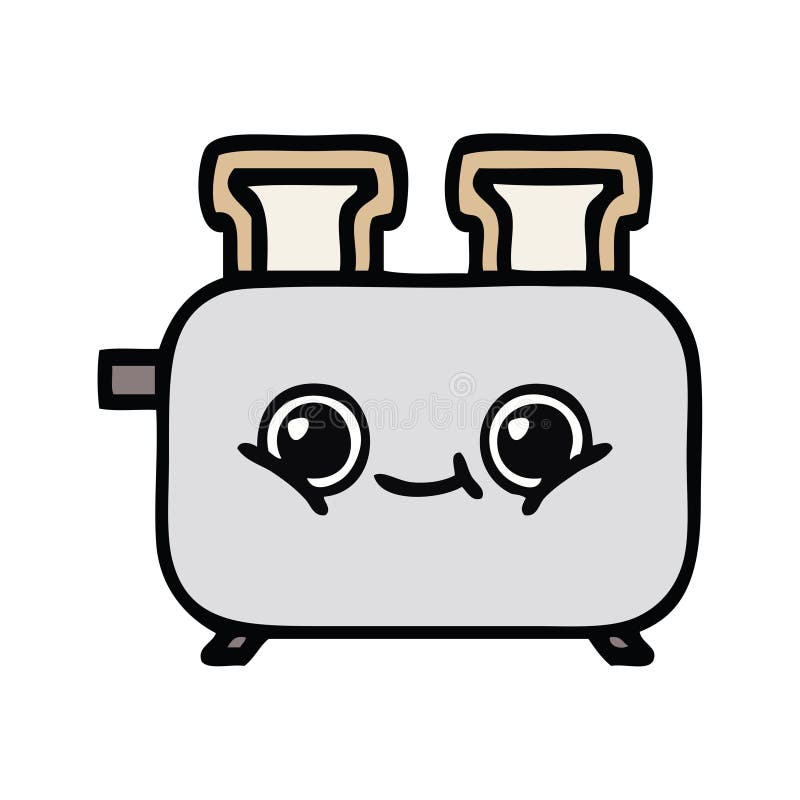 Cute Cartoon of a of a Toaster Stock Vector - Illustration of toast