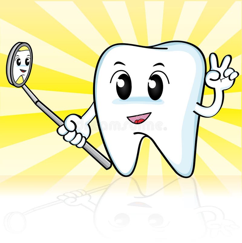 Cute cartoon tooth stock illustration