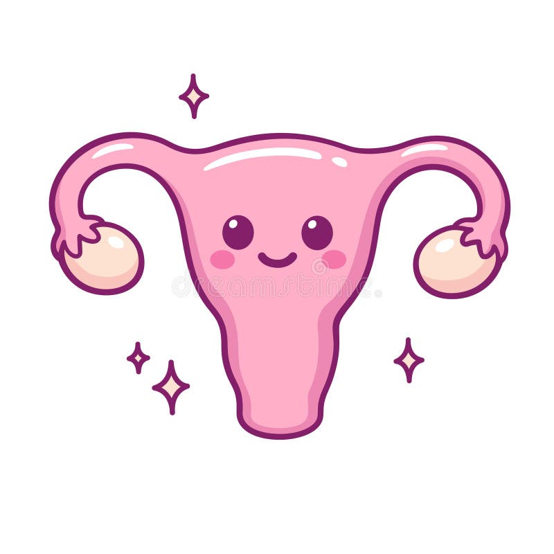 Cute cartoon uterus.