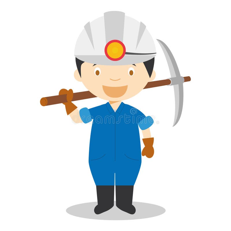 Cute cartoon vector illustration of a miner royalty free illustration Cute cartoon vector illustration of a miner royalty free illustration