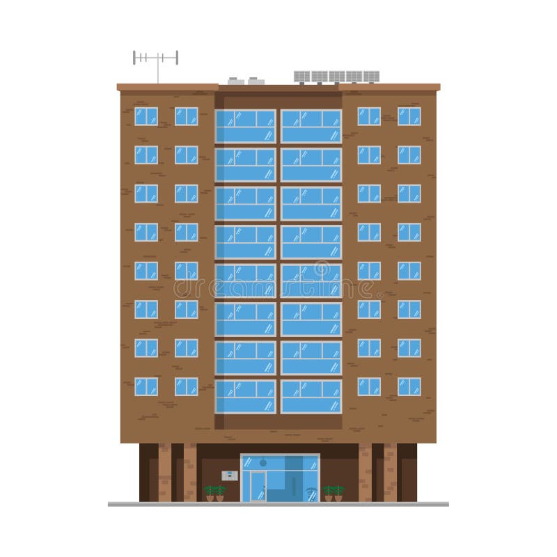 Cute cartoon vector illustration of a residential building vector illustration Cute cartoon vector illustration of a residential building vector illustration