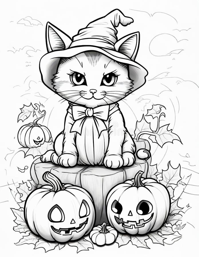 Cat coloring page for kids royalty free illustration
