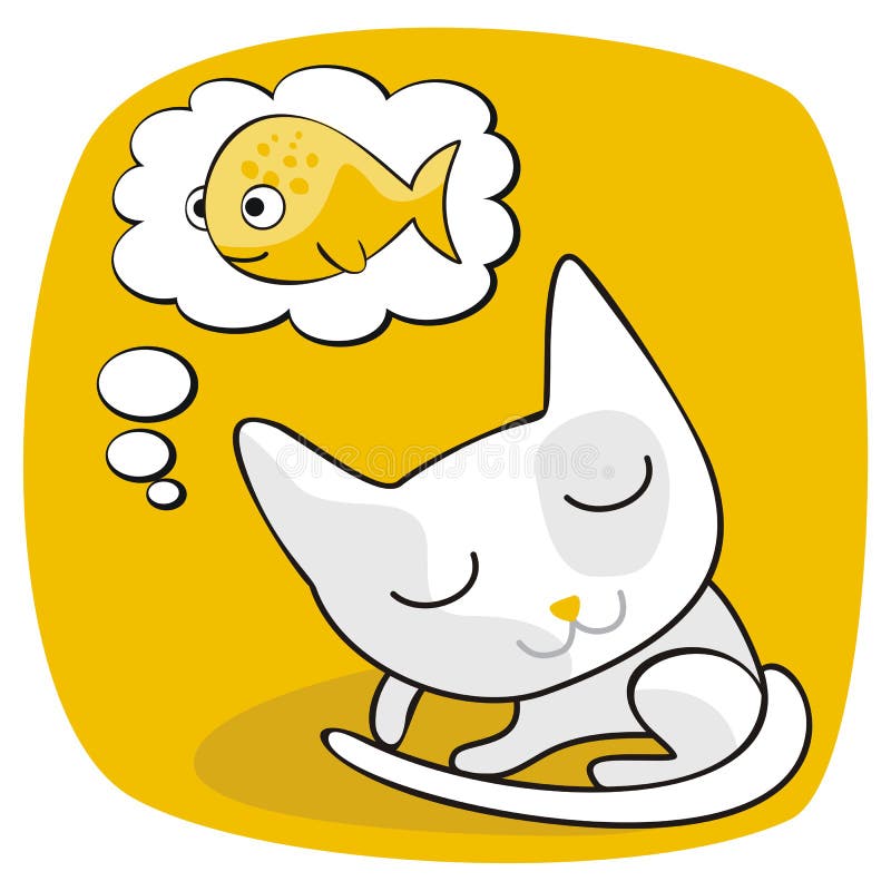 Cute Cat Dreaming stock vector. Illustration of adventure 25348664