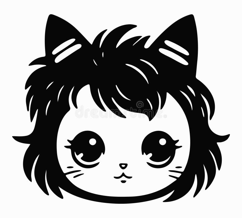 Cat Anime Logo, Icon Vector Ilustration .template. Vector. Editable. Stock  Vector - Illustration of icon, ilustration: 120670081