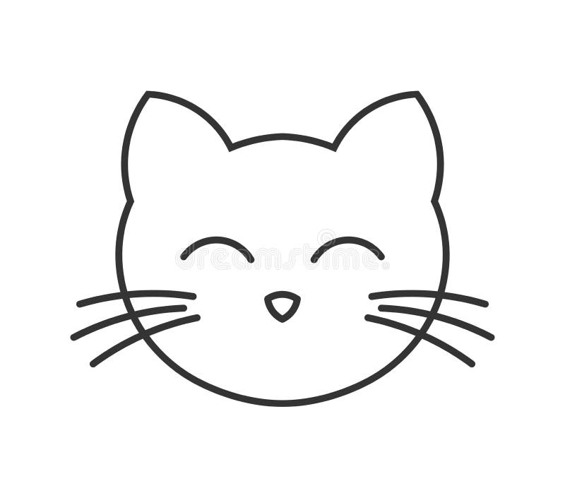 Cat head shape line icon. Vector illustration Stock Vector Image