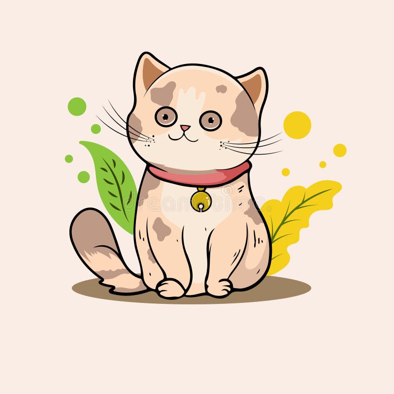 Cartoon cat. Funny Pets vector illustration. - Stock