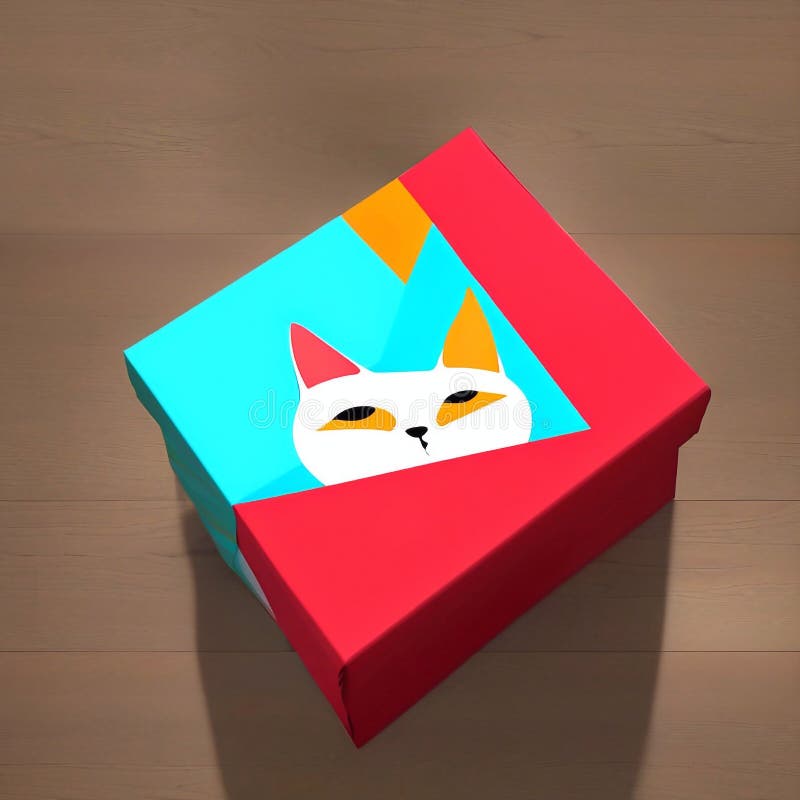 Cute cat gift box stock image. Image of gifts, concept 268598417