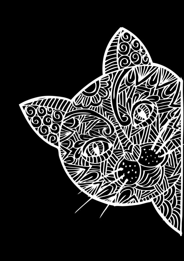 Cute cat head stock illustration. Illustration of abstract - 98234915