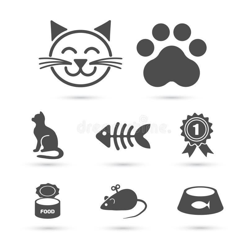 cute cats icon set, Stock vector