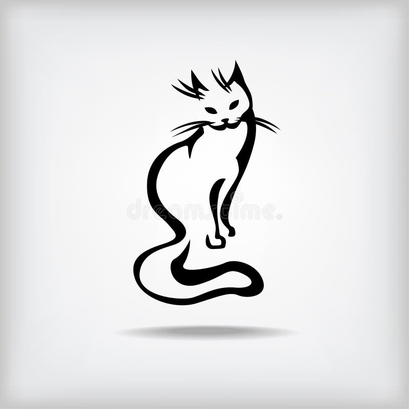 Cute Cat Icon Over White Background Vector Illustration Royalty