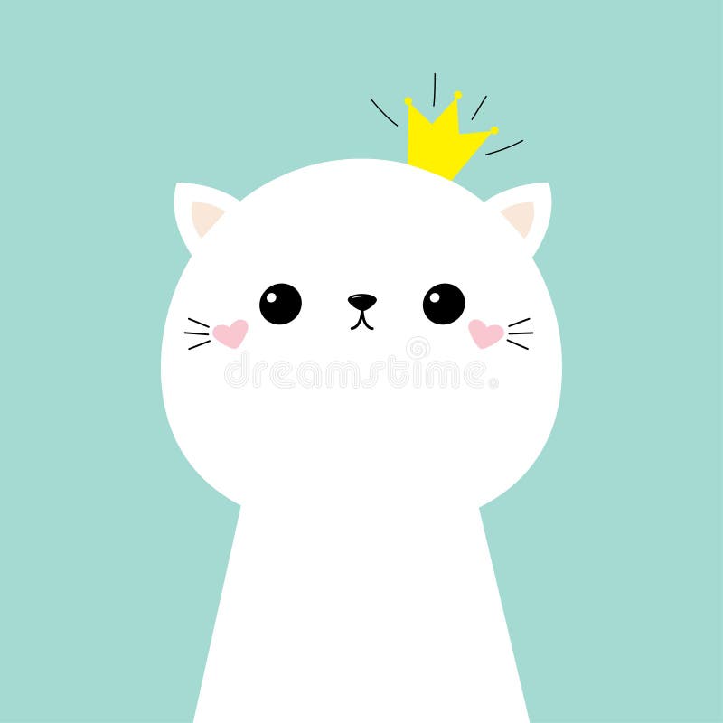 Gray Cat. Cute Kitten Silhouette. Funny Face Head Round Icon