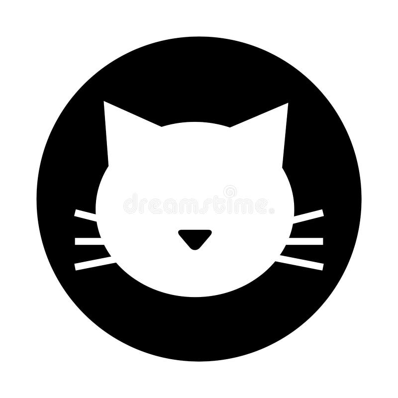 Cute Cat Mascot Silhouette Isolated Icon Stock Vector - Illustration of