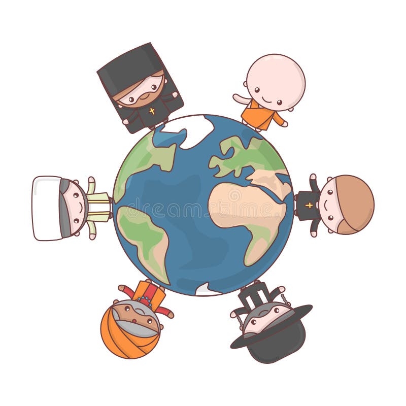 Cute Characters. Judaism Rabbi. Buddhism Monk. Hinduism Brahman. Catholicism Priest. Christianity Holy Father. Islam Muslim Stock Vector - Illustration of catholicism, hindu: 106791668 Cute Characters. Judaism Rabbi. Buddhism Monk. Hinduism Brahman. Catholicism Priest. Christianity Holy Father. Islam Muslim Stock Vector - Illustration of catholicism, hindu: 106791668