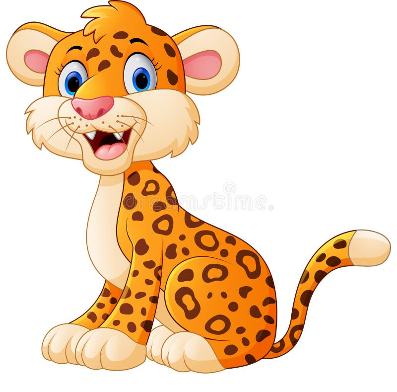Cute cheetah cartoon stock vector. Illustration of food - 33233287