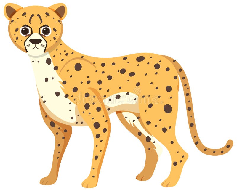 Cute Cheetah in Flat Cartoon Style Stock Vector - Illustration of cats ...