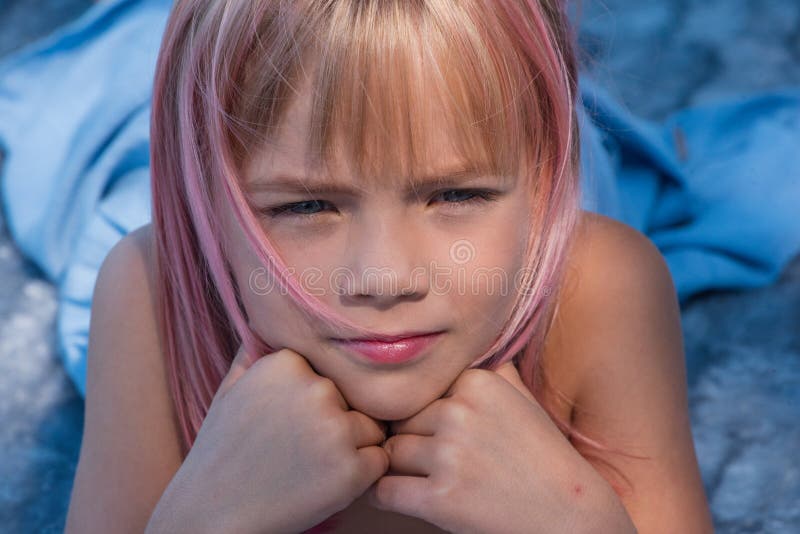 A Cute 8 Year Old Girl in Pink Stock Image - Image of female, little:  20234667