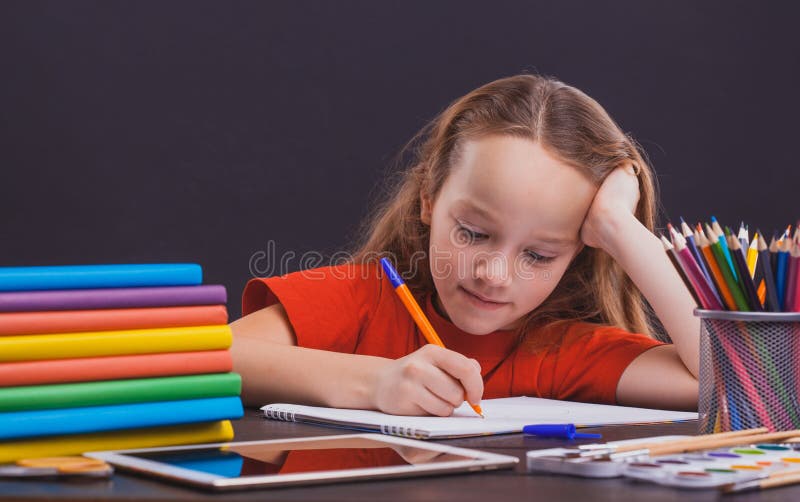 Kids Drawing and Pencils stock photo. Image of happy - 53657220