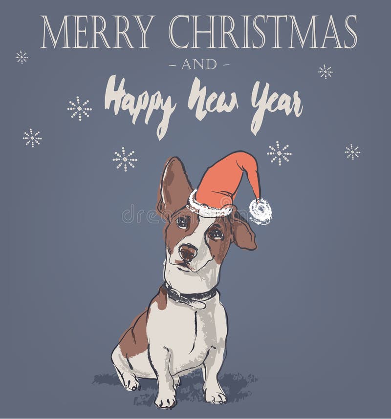 Cute Christmas card with dog