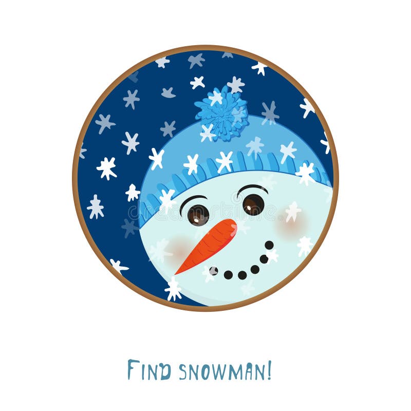 Cute christmas snowman icon on white background for decoration design, greeting card, winter season festive labels