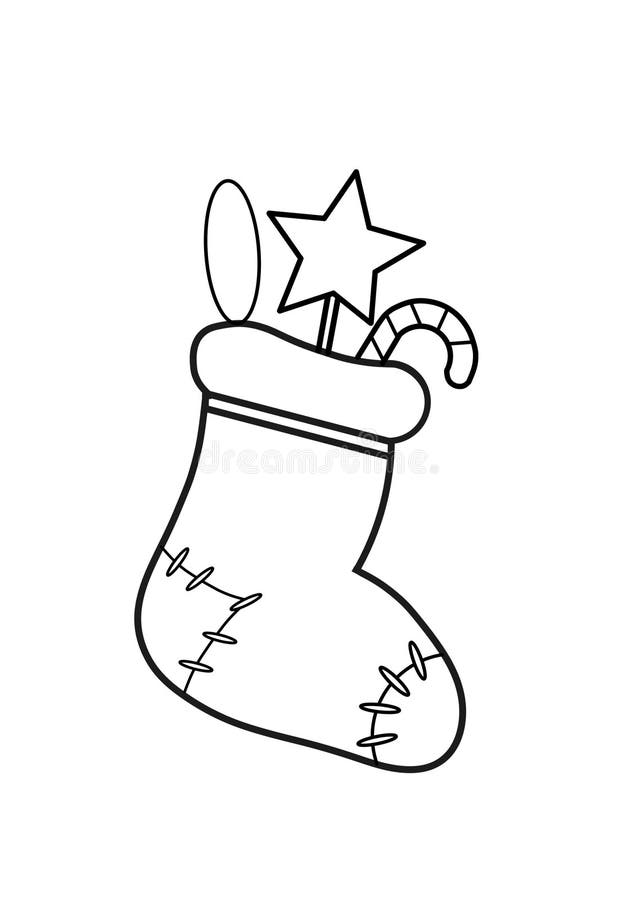 Cute Christmas Socks Coloring Pages Activity Worksheet for Kids Book ...