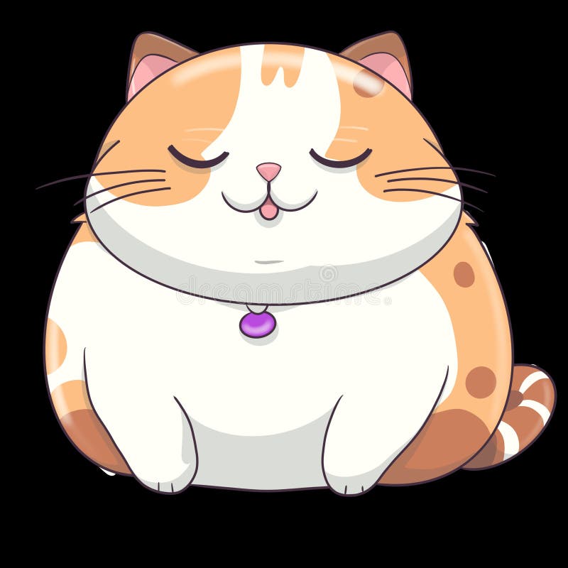 Cute chubby goofy cat royalty free illustration