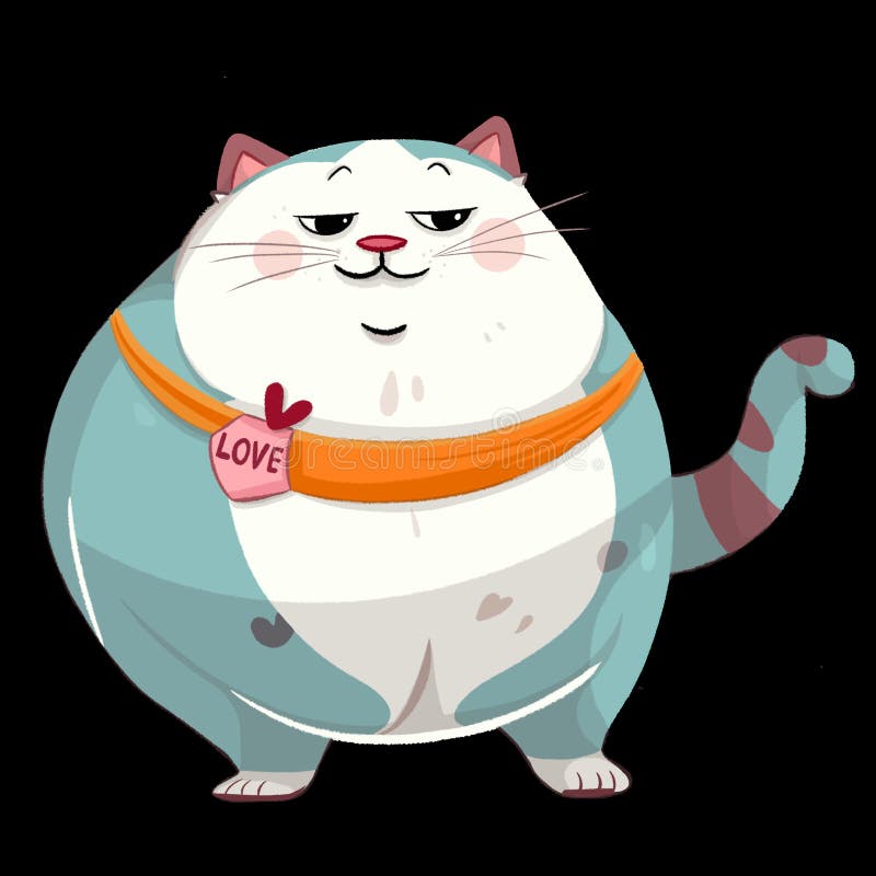 Cute chubby goofy cat vector illustration