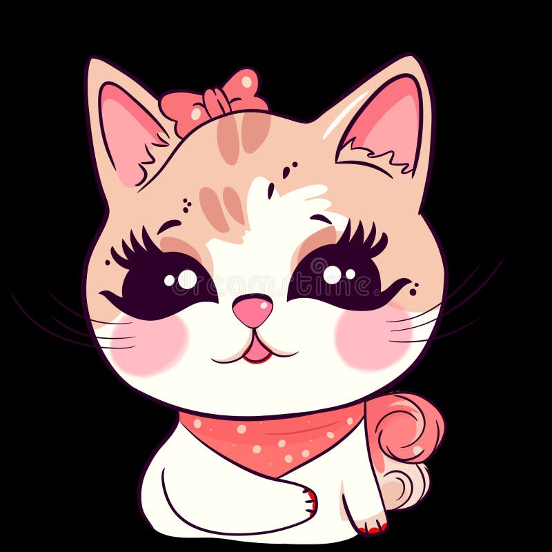Cute chubby goofy cat royalty free illustration