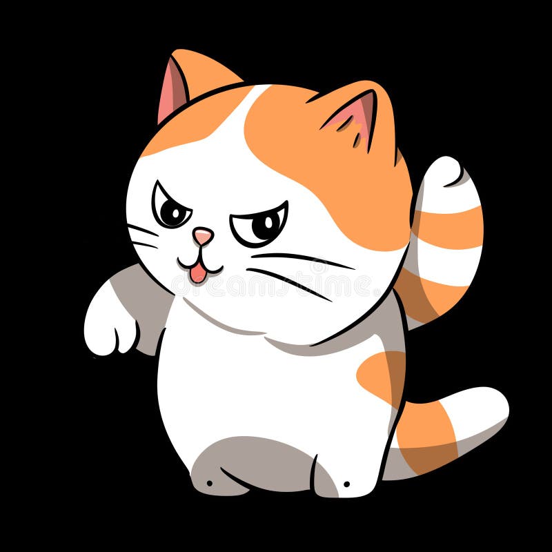 Cute chubby goofy cat stock illustration