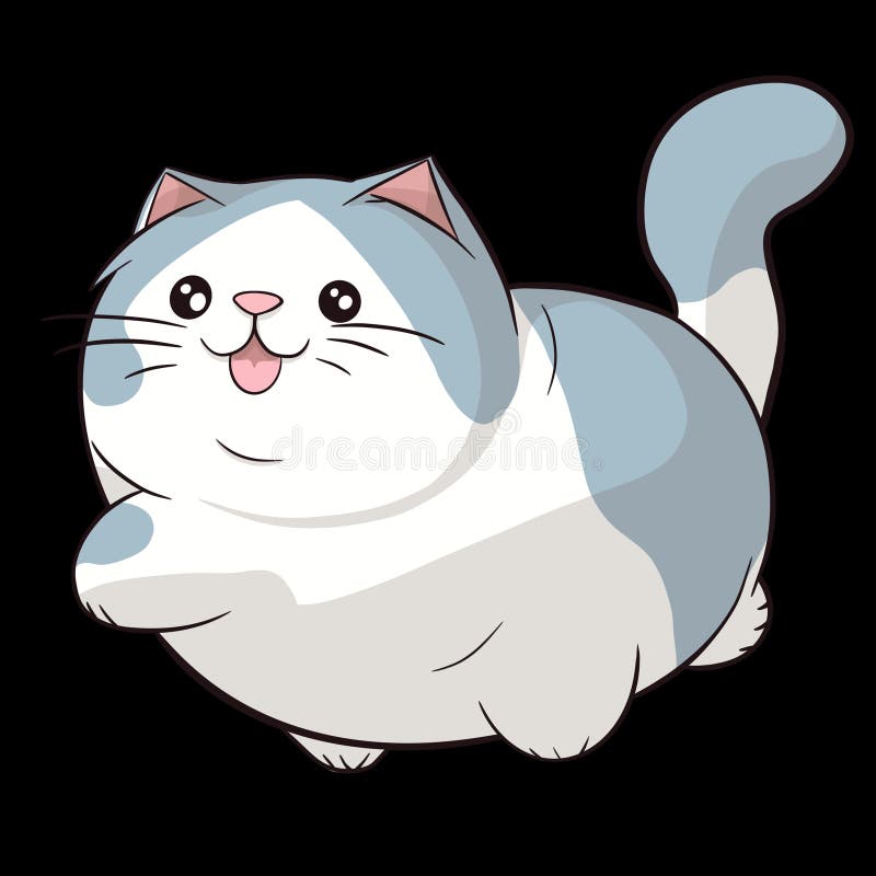 Cute chubby goofy cat royalty free illustration
