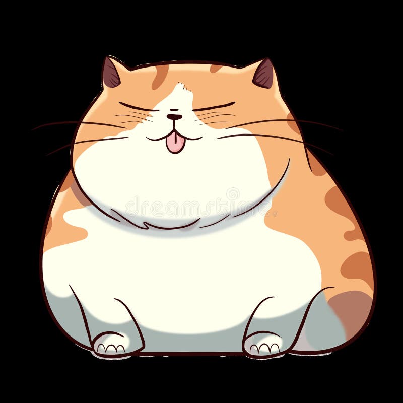 Cute chubby goofy cat royalty free illustration