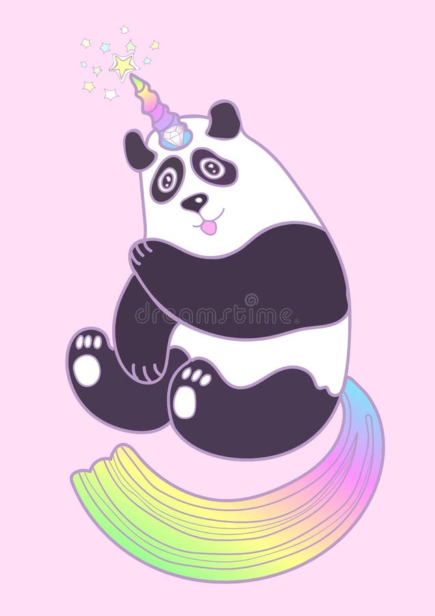 Cute chubby panda royalty free illustration