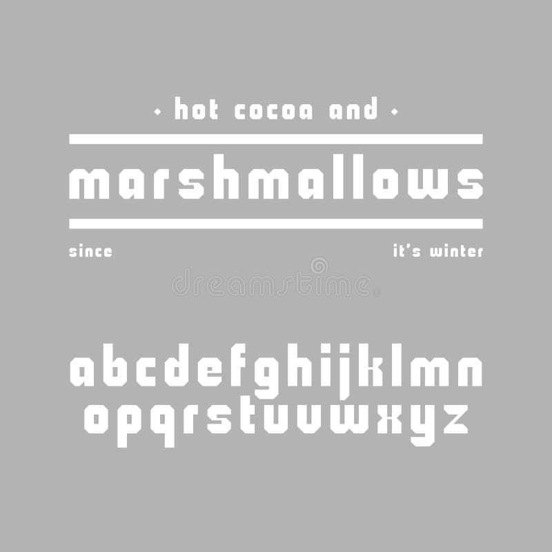 Cute chubby geometric sans serif font in lower case vector illustration