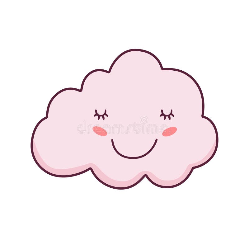 Cute Cloud Smiling Cartoon on a White Background Stock Vector - Illustration of card, kawaii: 139734726 Cute Cloud Smiling Cartoon on a White Background Stock Vector - Illustration of card, kawaii: 139734726