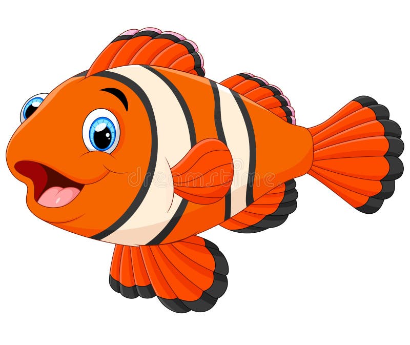 Cute clown fish cartoon stock vector. Illustration of comic - 67075060