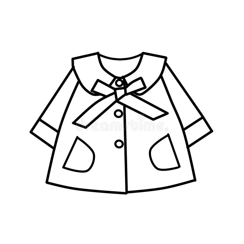 Cute Coat for Coloring at Kindergarten. Coloring Page for Kids Stock ...