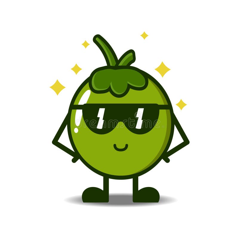 Cute Coconut Cartoon Mascot Character Stock Vector - Illustration of green,  adorable: 191534526