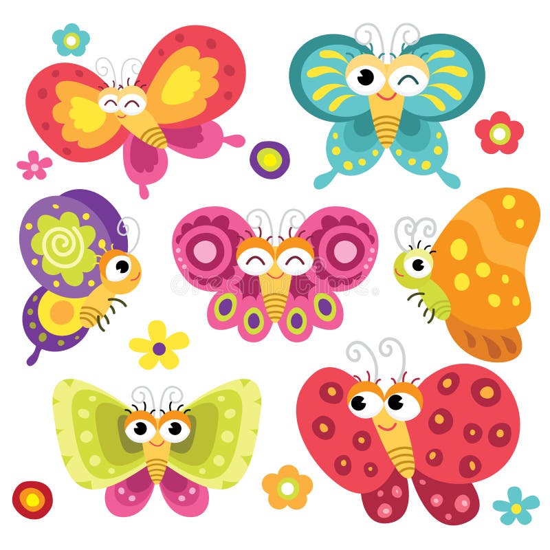Cute and Colorful Butterflies Stock Vector - Illustration of animated, abstract: 59032062 Cute and Colorful Butterflies Stock Vector - Illustration of animated, abstract: 59032062