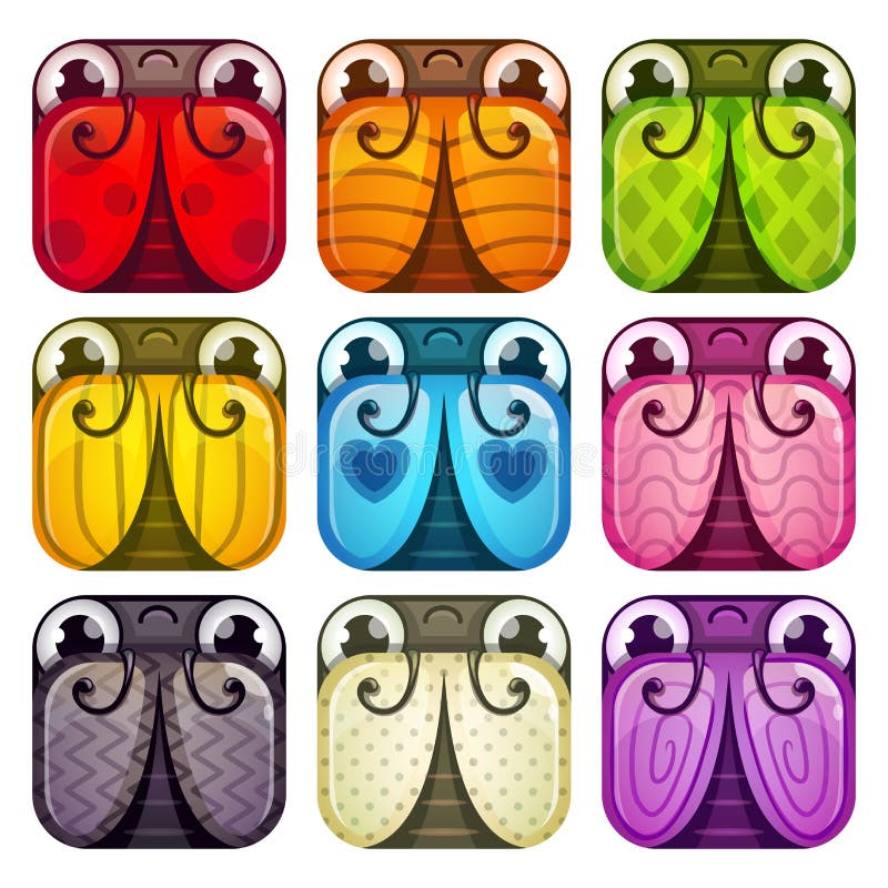 Microfoane pătrate lucioase și colorate. vector illustration