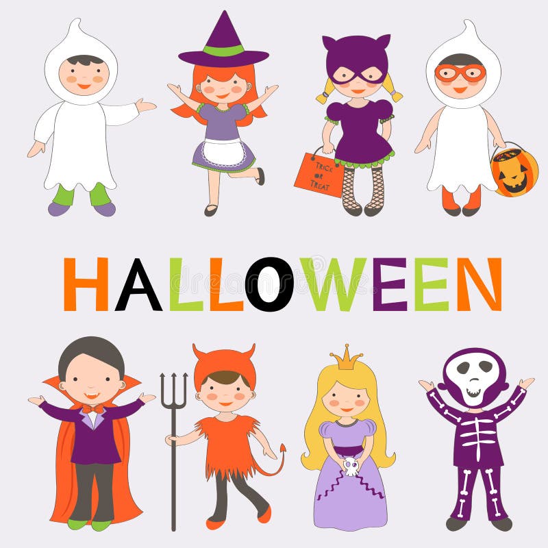 Halloween kids stock vector. Illustration of broomstick - 26345088