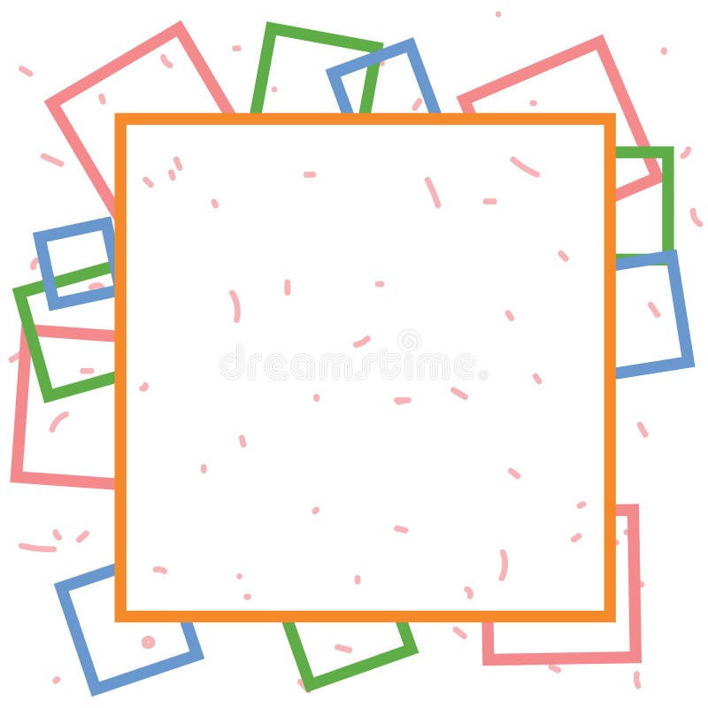 Download Cute Colorful Square Frame Isolated On White Background ...