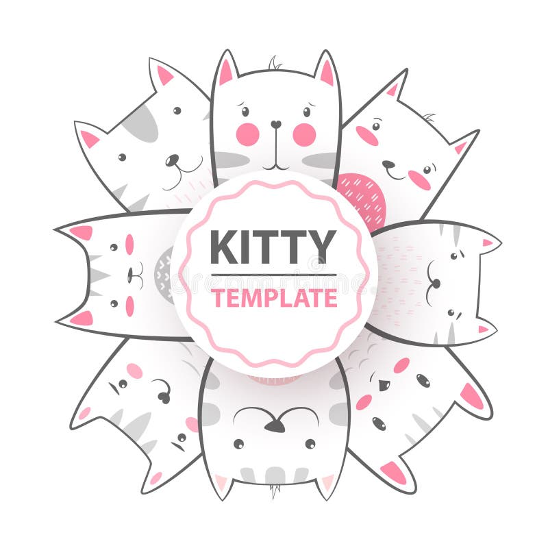 Cute, cool, pretty, funny, crazy, beautiful cat, kitty royalty free illustration Cute, cool, pretty, funny, crazy, beautiful cat, kitty royalty free illustration