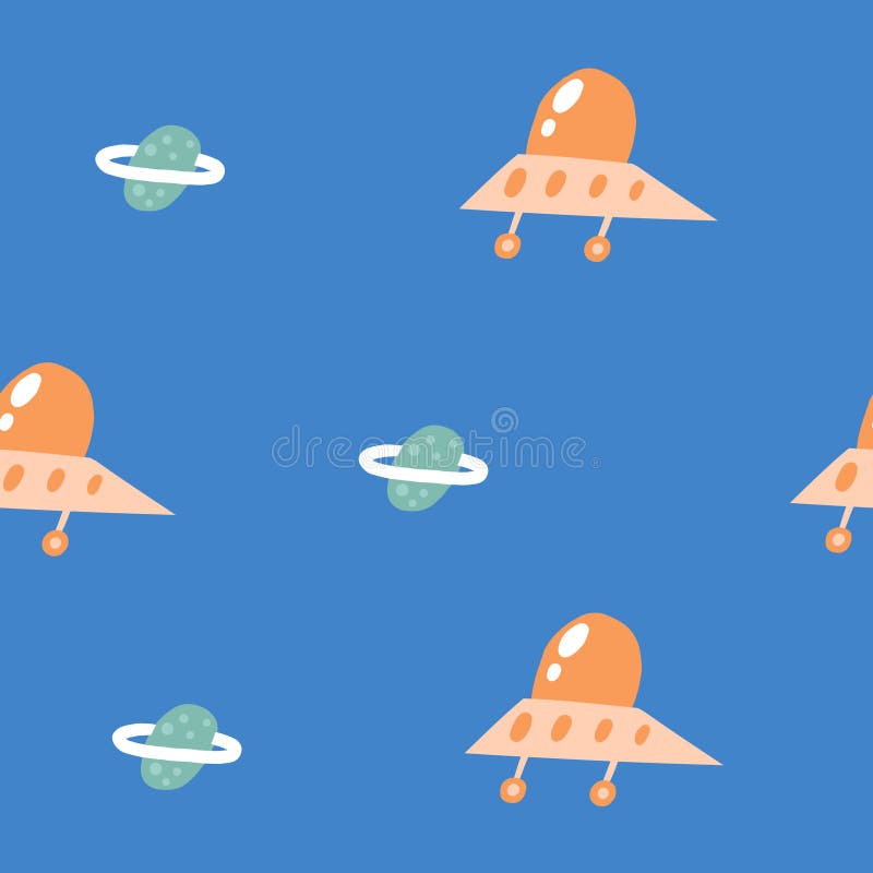 Cute cosmos, space, universe seamless pattern stock illustration