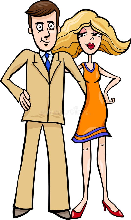 Cute Couple Cartoon Illustration Stock Vector - Illustration of clip