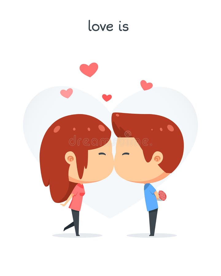 Cartoon Cute Couple Kissing Stock Illustrations 1 236 Cartoon