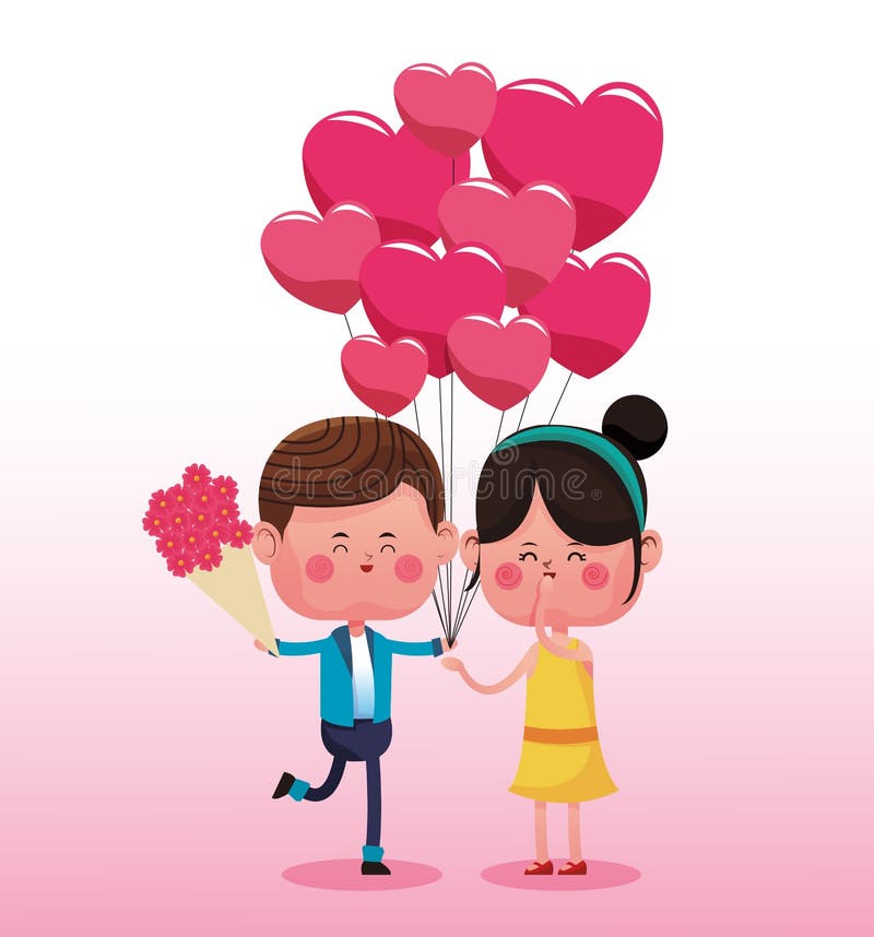 Cute Couple in Love Cartoons Stock Vector - Illustration of funny