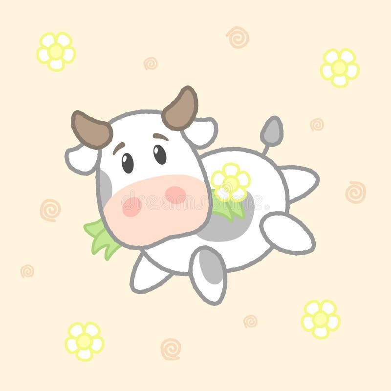 Cute Cow Cartoon, Drawing for  Illustration. Stock Vector -  Illustration of food, cattle: 67388122