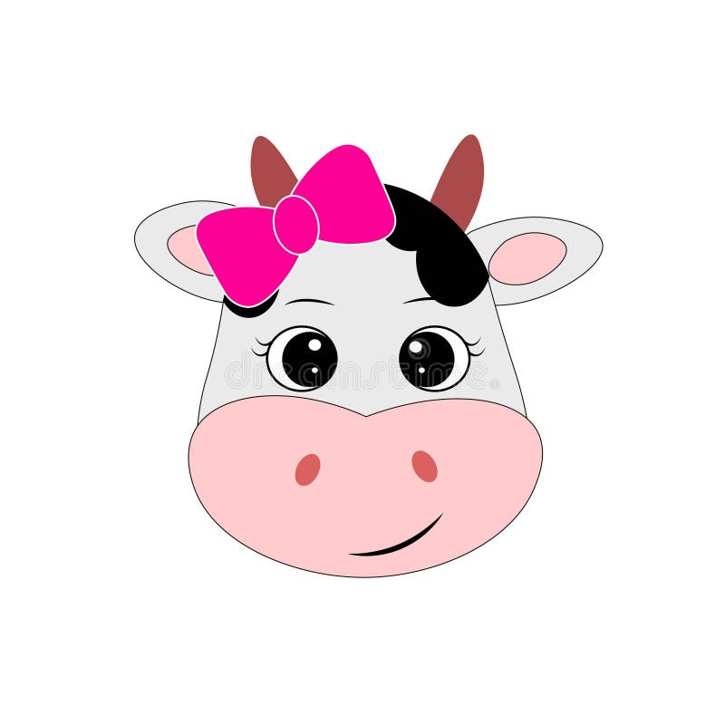 Cute Cow Face Vector Illustration Stock Vector - Illustration of graphic,  isolated: 205091852