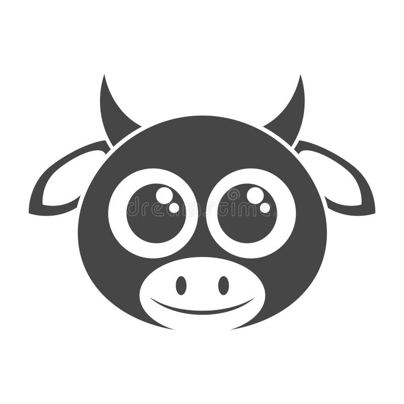 Cute Cow Icon Vector, Simple Vector Icon Stock Vector - Illustration of